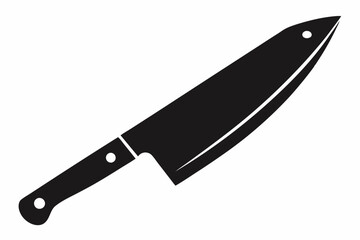 a sharp chefs knife line art silhouette vector illustration