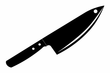 a sharp chefs knife line art silhouette vector illustration