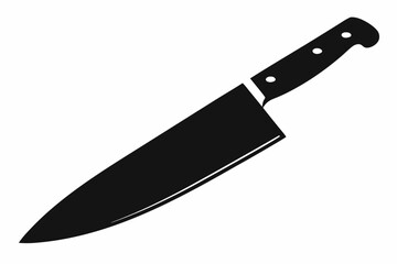 a sharp chefs knife line art silhouette vector illustration
