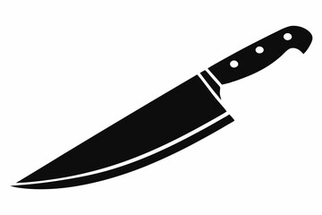 a sharp chefs knife line art silhouette vector illustration