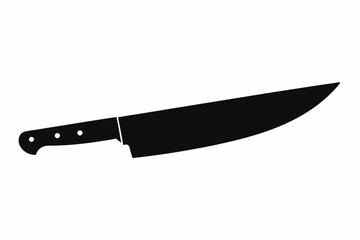 a sharp chefs knife line art silhouette vector illustration
