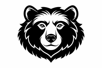 bear head line art silhouette vector illustration