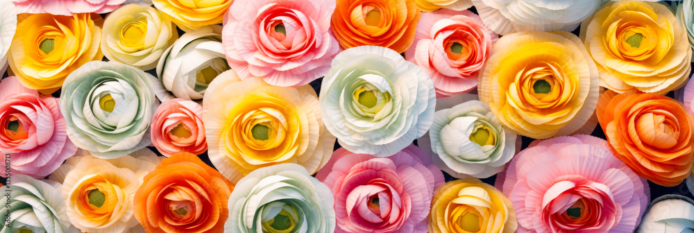 Aufkleber colorful arrangement of artificial flowers displayed for decoration in a vibrant setting