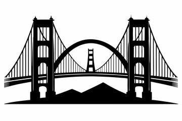 Obraz premium golden gate bridge silhouette