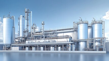 Obraz premium Modern industrial chemical plant.