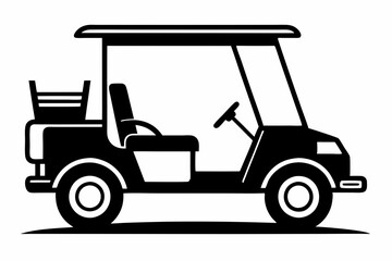 Fototapeta premium silhouette of a golf cart