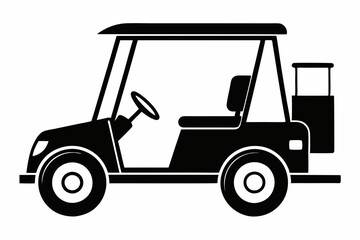 silhouette of a  golf cart