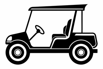 silhouette of a  golf cart