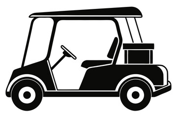 vector illustration of golf cart