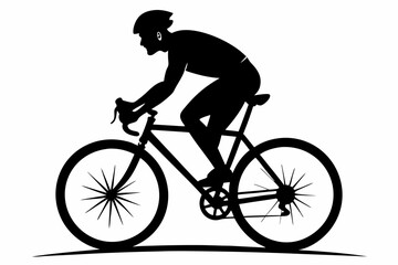silhouette of a cyclist
