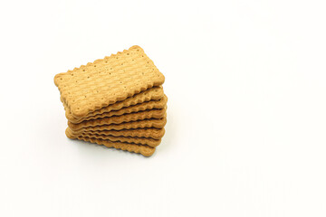 Cookies on white background. Space for text. 