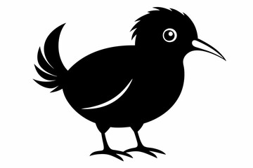 Fototapeta premium cute pan kauri bird line art silhouette vector illustration