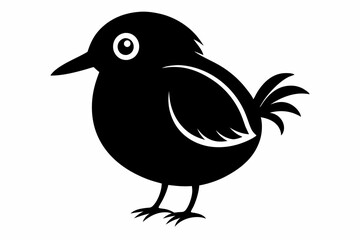 cute pan kauri bird line art silhouette vector illustration