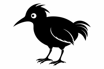 cute pan kauri bird line art silhouette vector illustration