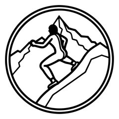 vector illustration of a climber