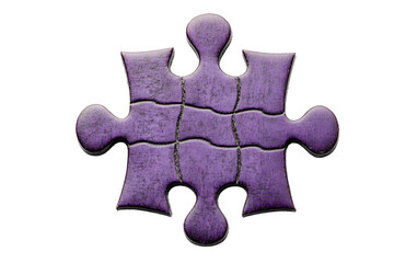 urple Wooden Puzzle Piece