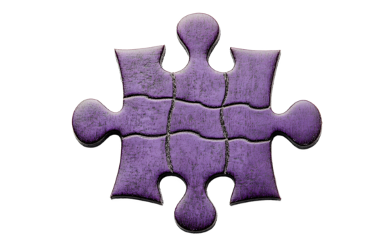 urple Wooden Puzzle Piece