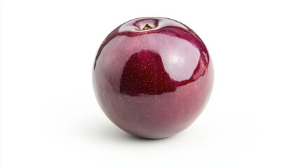 Fresh red apple with shiny skin, perfect for healthy snacks and desserts