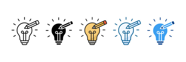 Lightbulb Icon Set Multiple Style Collection
