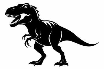 Fototapeta premium tyrannosaurus rex dinosaur line art silhouette vector illustration
