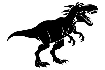 tyrannosaurus rex dinosaur line art silhouette vector illustration