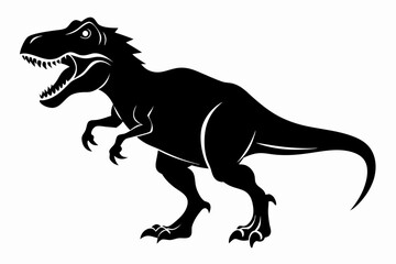 tyrannosaurus rex dinosaur line art silhouette vector illustration