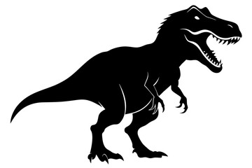 tyrannosaurus rex dinosaur line art silhouette vector illustration