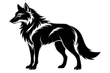 wolf line art silhouette vector illustration