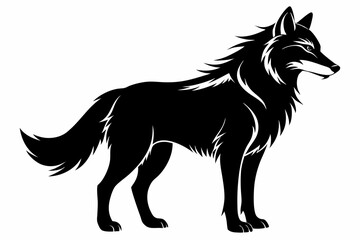 wolf line art silhouette vector illustration
