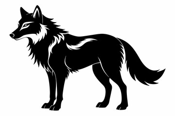 wolf line art silhouette vector illustration