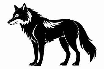 wolf line art silhouette vector illustration