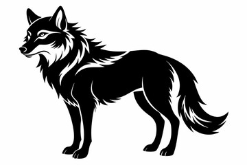 wolf line art silhouette vector illustration