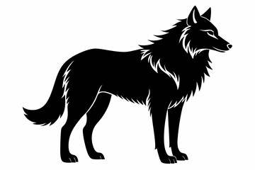 wolf line art silhouette vector illustration