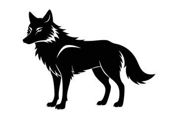 wolf line art silhouette vector illustration