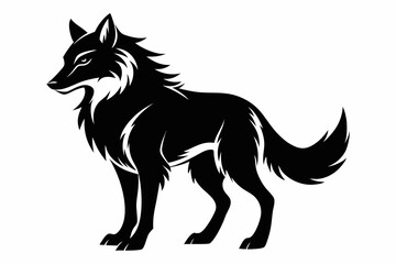 wolf line art silhouette vector illustration