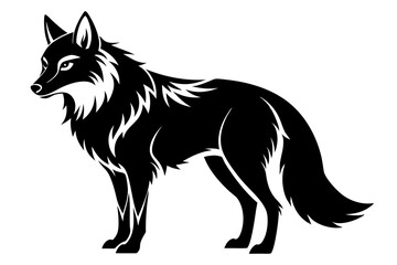 wolf line art silhouette vector illustration