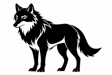 wolf line art silhouette vector illustration