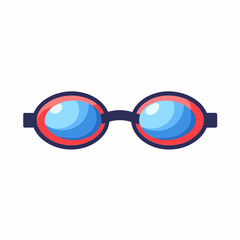 Colorful swimming goggles on white background, aquatic adventure