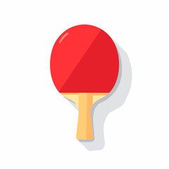 Table tennis paddle, minimalist design, vibrant red color, sports concept