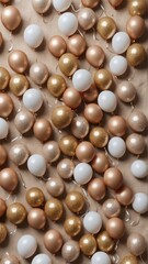 Dense array of gold and silver balloons. Perfect for party, celebration, or festive backgrounds.