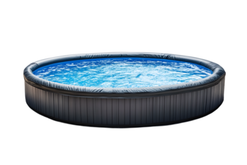 A stylish, durable, round above-ground pool designed for relaxation and fun