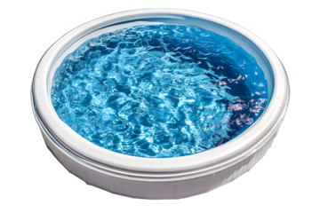 A stylish, durable, round above-ground pool designed for relaxation and fun