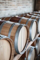 Stacked Wooden Storage Barrels