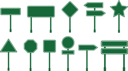 road sign icon in flat set isolated on transparent background © AbdulJabbar