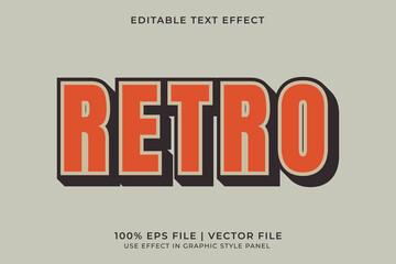 Obraz premium 3D Editable vector text effect in Retro or Vintage style 