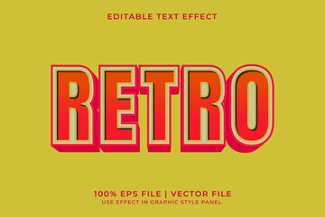 3D Editable vector text effect in Retro or Vintage style	