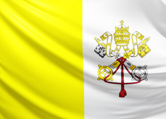 vatican flag picture, close-up shot of symbol of vatican city, europe, animated flag background photo, 3D photo of a flag, catholic symbol of the church, patriotism, full screen