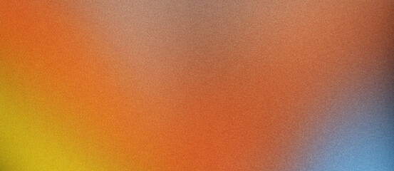 Orange teal yellow color gradient background, with grainy noise texture effect, for poster summer banner backdrop design