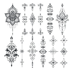 Hand Drawn Ethnic Mandala Pattern Intricate Henna Inspired Decoration
