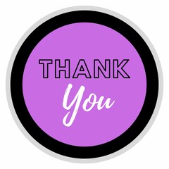Thank You Badge Sticker, Circular Design with Bold Typography